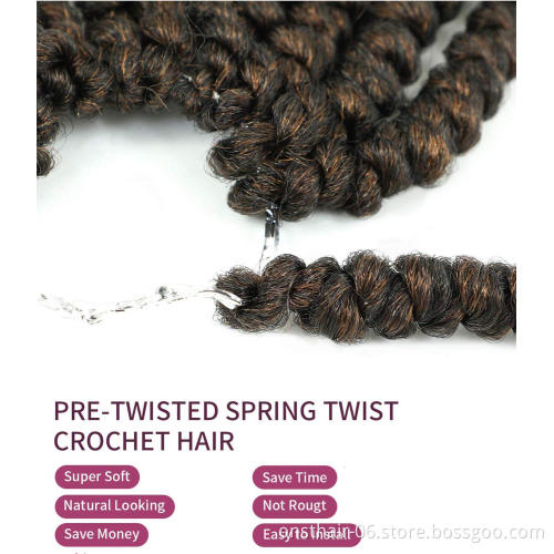 Onst Pre Spring Senegalese Twist Crochet Hair 12 Inch 60g Crochet Twist Hair with Curly Ends Spring Twist Crochet Braids 27